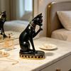 Altes Ägypten Harz Katzen Göttin Bastet Figur für Regal Styling, Indoor Dekorative Statue für Schreibtische und Vitrinen