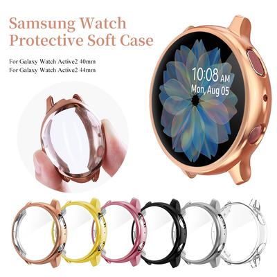 Ultra Thin Electroplate TPU Protective Watch Case Full Cover Screen Protector For Samsung Galaxy Watch Active 2 40 44mm