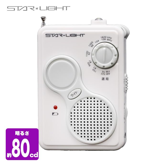 radio LED with Pocket-sized hand-crank radio, rechargeable, hand-crank charging, light, pocket-sized, light, earphones, BR-206WH