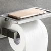Stainless Steel Bathroom Roll Paper Holder Paper Towel Storage Rack Phone Holder