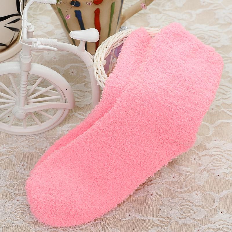 18 Styles Candy Color Thermal Warm Plush Socks Women Coral Fleece Floor Sox for Female Girls Colorful Wife‘s Gifts Dropshipping