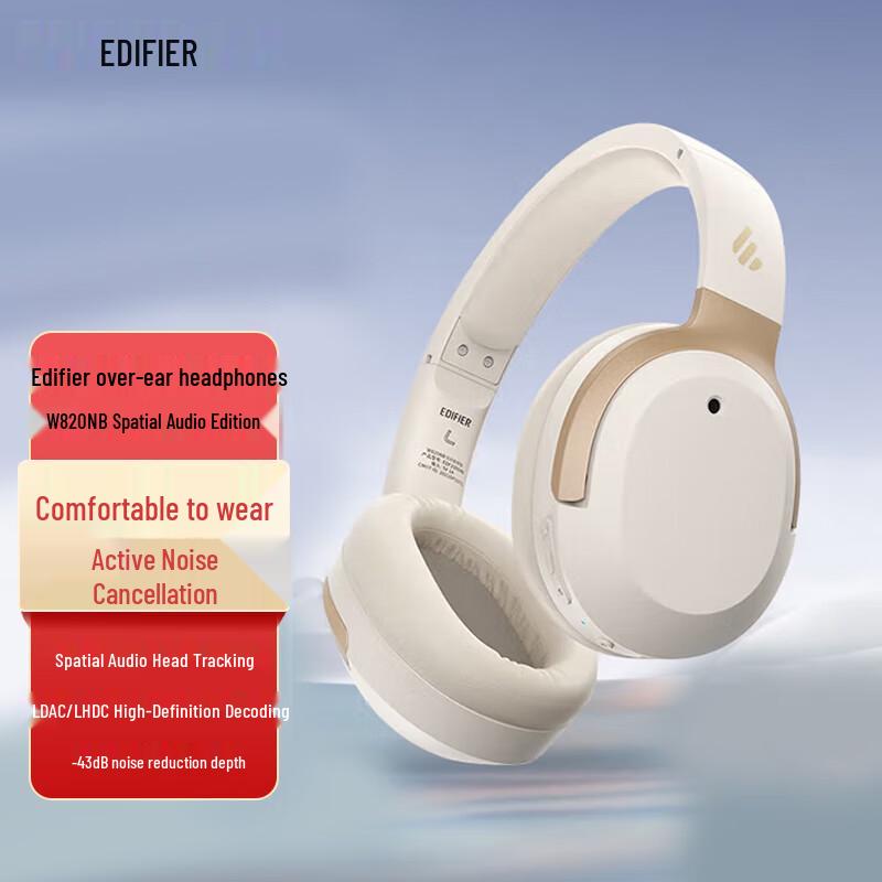 EDIFIER W820NB Spatial Audio Active Noise Cancelling Wireless Over-Ear Headphones