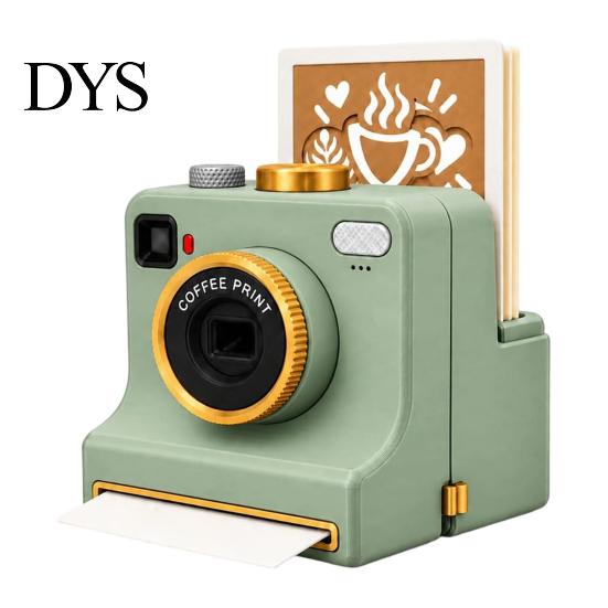 Strumento Creativo per la Presentazione del Caffè Stampa 3D Macchina per Latte Art, Stampante Manuale per Cacao con Schede Modello Fotocamera, Macchina per Stencil Cacao Cannella