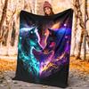 1pc Wolf Printing Lightweight Flannel Blanket, Comfortable and Warm Blanket, for Camping Sofa Bed and Couch Office, Gift Blankets in