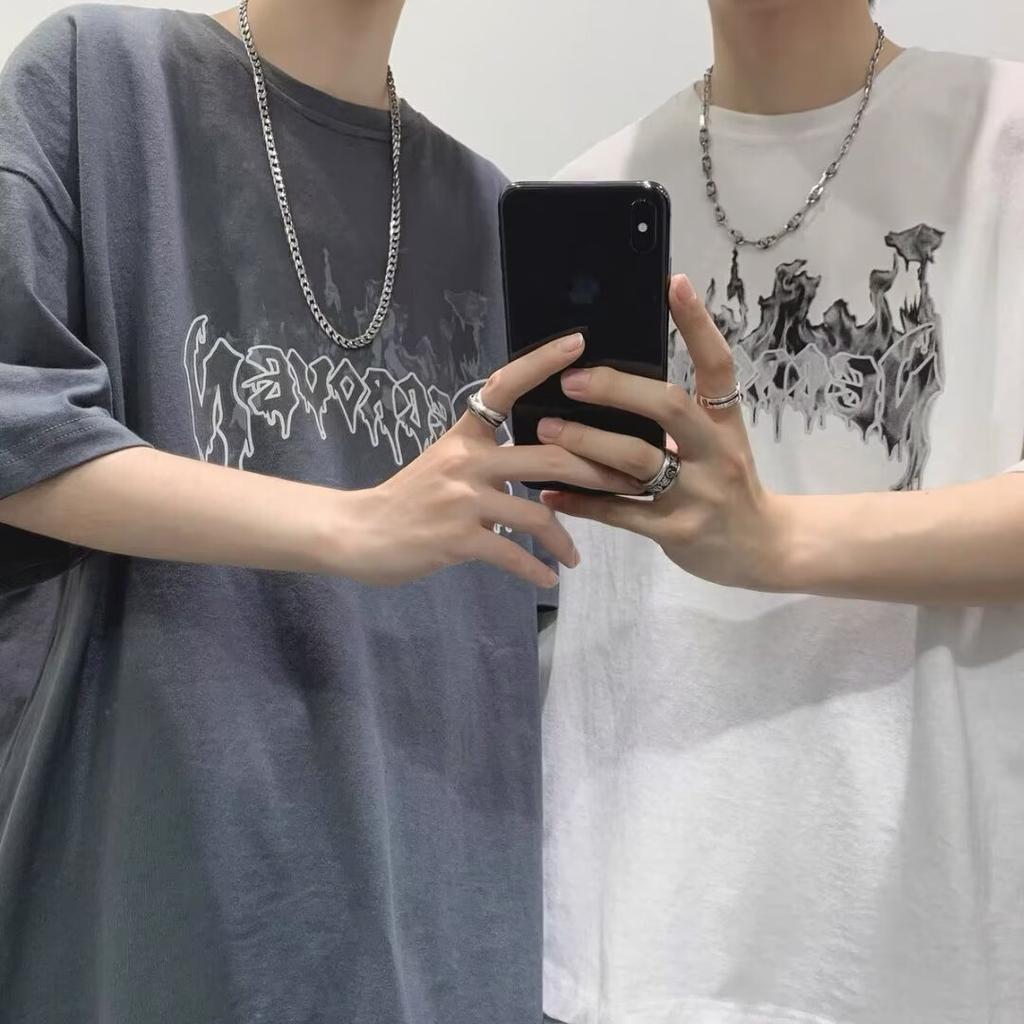 New Short Sleeved T-Shirt For Men In Summer, Korean Style Trend, Simple Half Sleeved Top, Hong Kong Style Loose Casual Brand T-Shirt