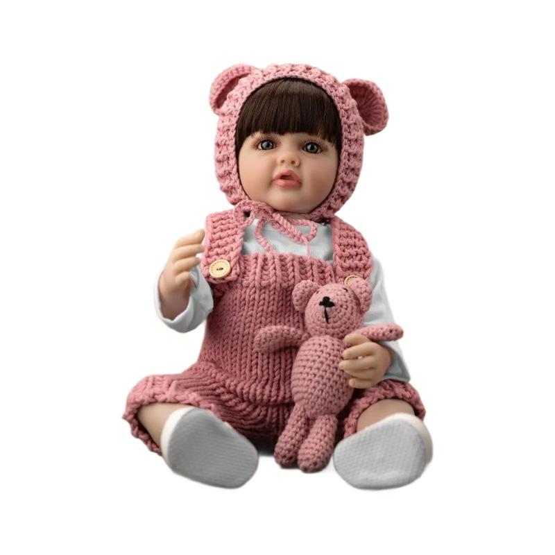 Vinyl Simulation Doll Reborn Baby 55cm Long Hair Doll Simulation Children's Play House Toy
