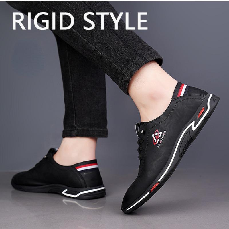 Fashion Designer Cow Leather Casual Sneakers for Men Spring Autumn Soft-soled Casual Men's Shoes Fashion Light Male Sports Shoes