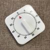 Portable 60 Minutes Kitchen Timer Count Down Alarm Reminder White Square Mechanical Timer