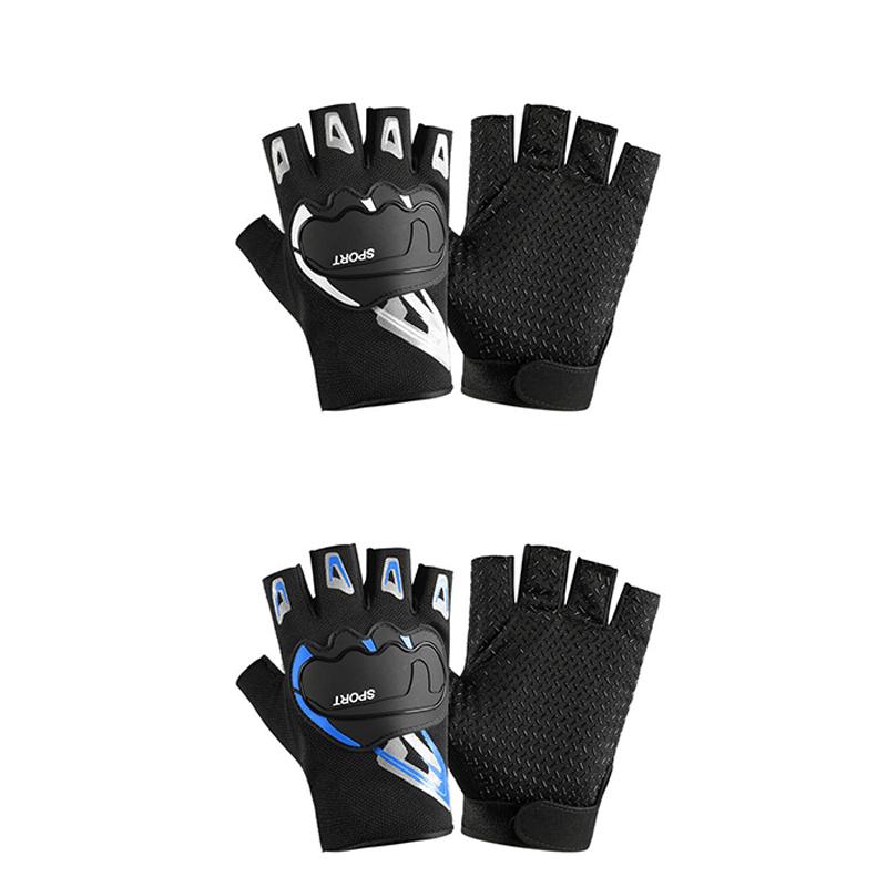 Guanti a Mezza Dita Traspiranti Antiscivolo Ammortizzanti Sportivi Per Equitazione all'Aperto Allenamento Fitness Ciclismo Pesca