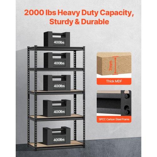 VEVOR Storage Shelves, 2000 Lbs, 5 Tier Garage Storage Shelving