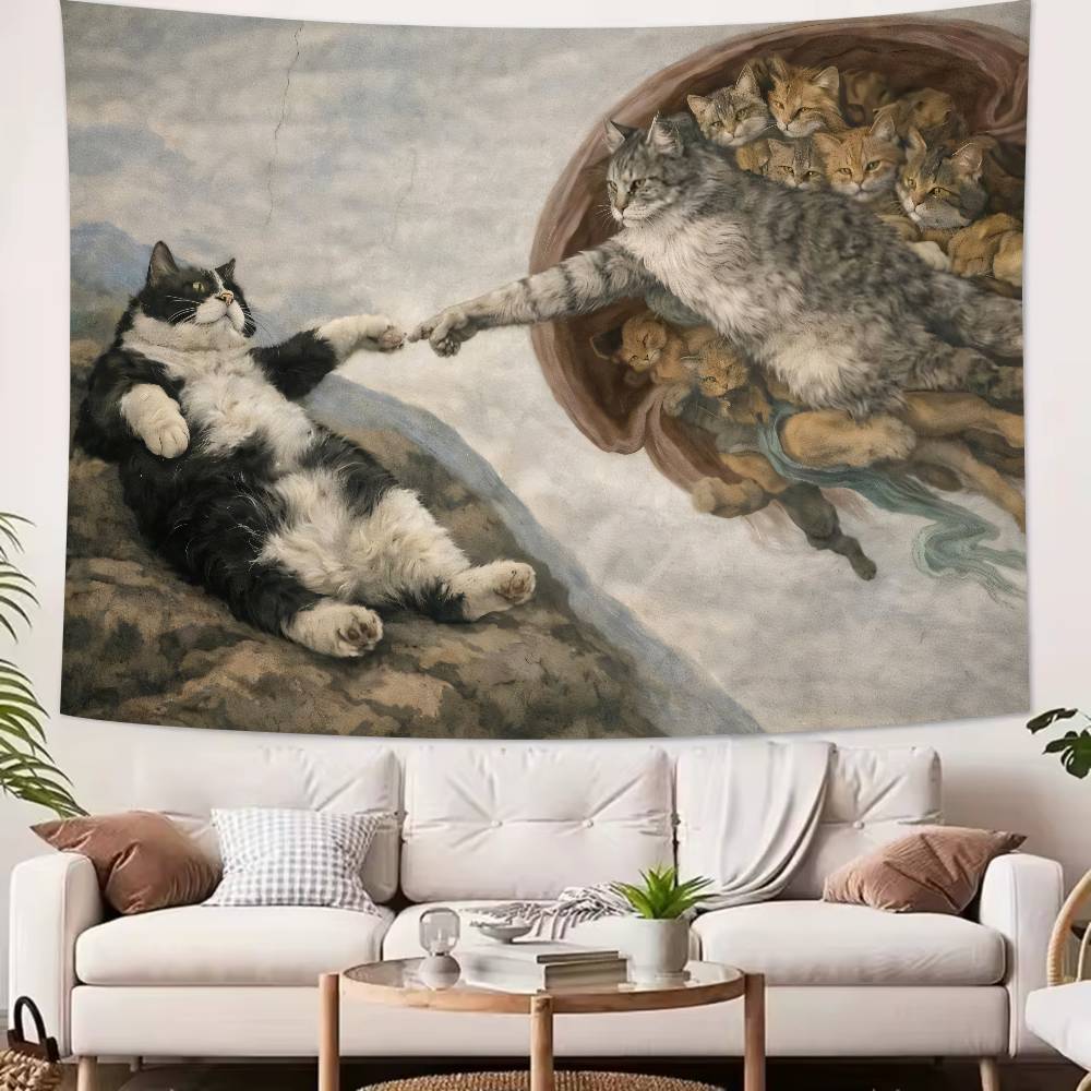 Big Kawaii CAT Tapestry bedroom dormitory anime wall hanging girl atmosphere home decoration