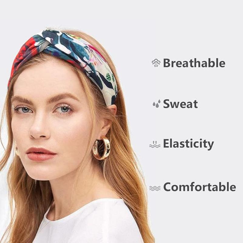 Cashew Flower Headband Sports Running Bohemian Face Wash Makeup Headband Cross Wide-brimmed Headband for Women