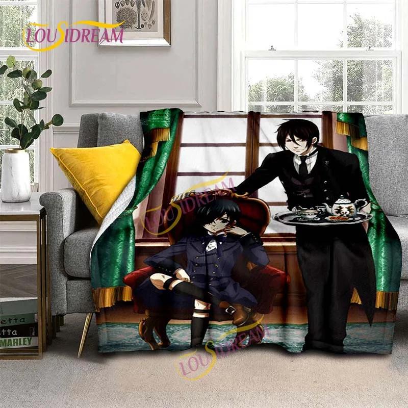 Black Butler Animation Flannel Blanket, Comfortable, Household Picnic Blanket, Suitable for All Seasons