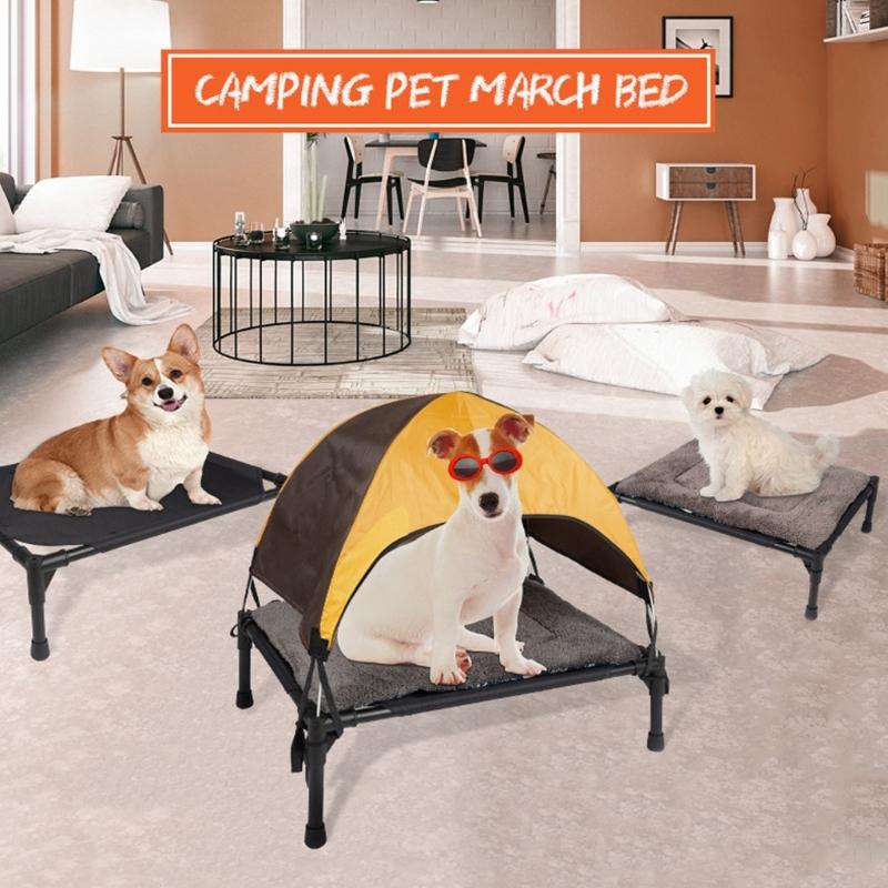 Outdoor Camping Dog Tent,Elevated-Dog Bed with Removable Canopy-Portable Cooling Raised Pet Cot Bed for Dogs and Cats