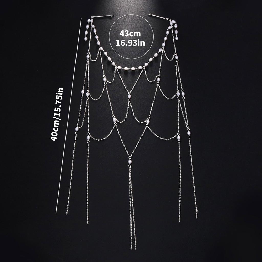 Handcrafted Pearl Tassel Hair Jewelry Classic Pearls Tassels Pendant Hair Accessory for Brides and Formal Gatherings