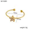 CARLIDANA New Fashionable Stainless Steel Ring High-End Daisy Colorful Zircon Flower Opening Adjustable Ring for Women Jewelry