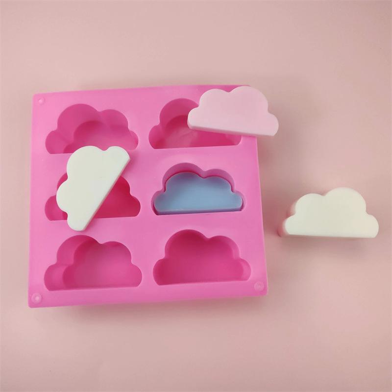 Cloud Silicone Mold For Soap Gummy 3D Rainbow Raindrop Weather Candy Chocolate Pudding Ice Cube Tray Cupcake Cake Decoration