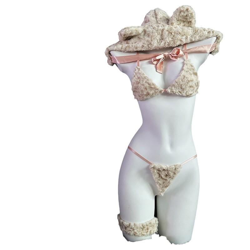 Sex underwear pure yu cute tiger uniform butterfly tail cute cos two-dimensional cat women's underwear set qqn