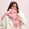 Korean Style Long Wool Scarf Thickened Winter Neckerchief Elegant Imitation Cashmere Scarf  Student