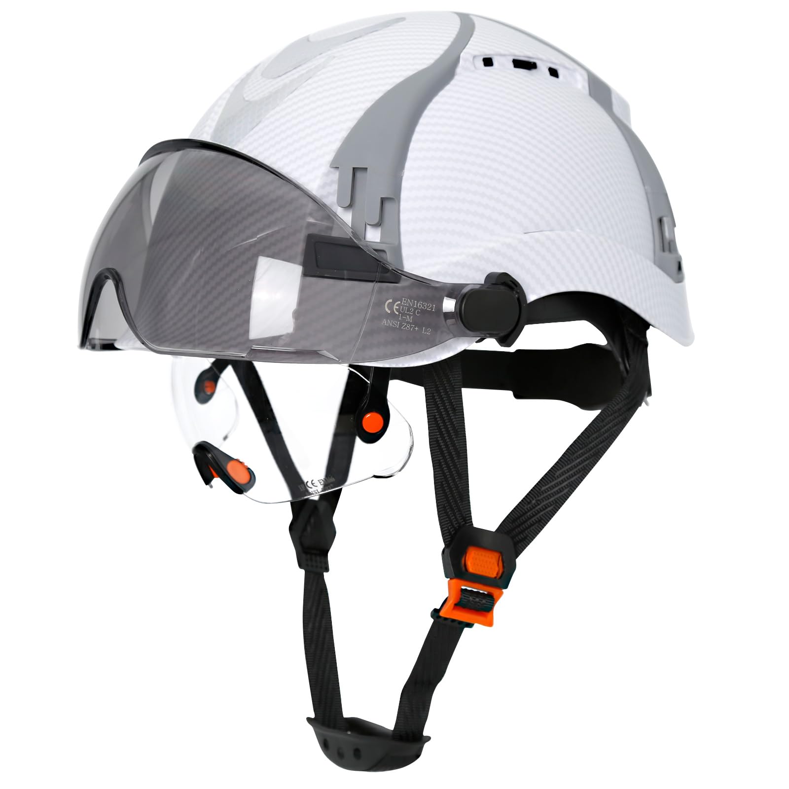 

PerldVerge Безопасная конструкция для строительства с выдвижной УФ-защитой Матовая вентилируемая прочная Стандарт EN397 Светоотражающая защитная шляпа Шлем,