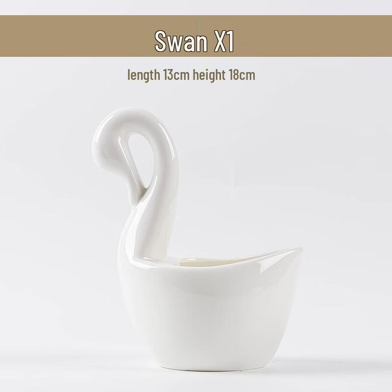 Jingdezhen White Ceramic Dinnerware Set Swan