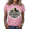 Women's Fashionable Casual Music Festival Print Round-Neck Short-Sleeve T-Shirt