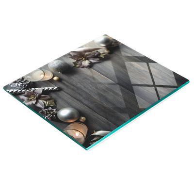 Decorative Glass Chopping and Serving Board Christmas 60x52 Cm