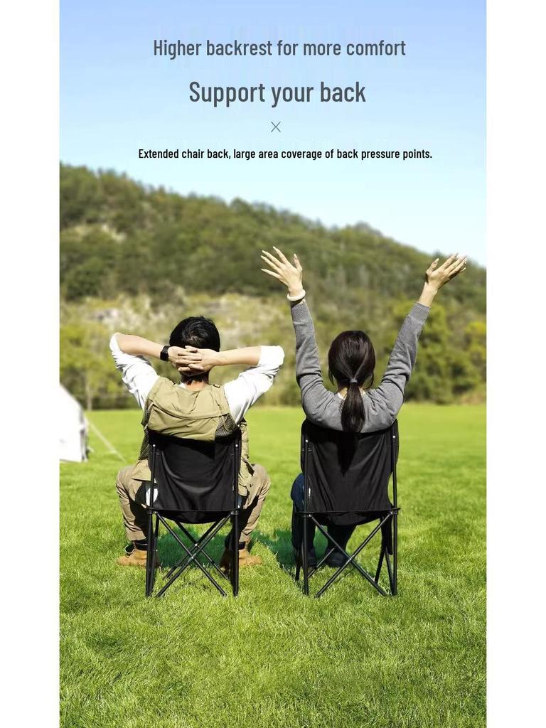 Portable Ultra-light Folding Camping and Fishing Chair with Small Stool for Art Sketching