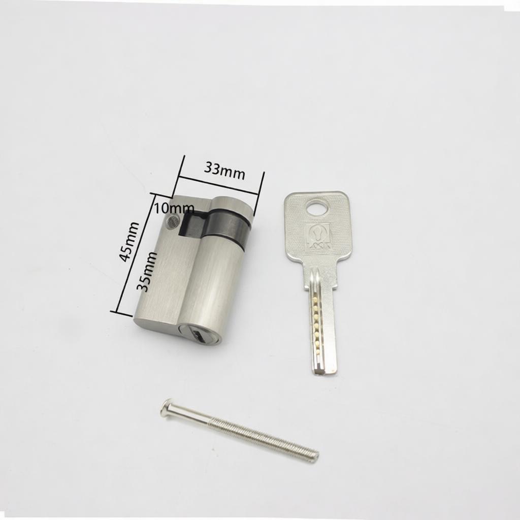 45MM Brass Half Lock Cylinder an Profile Single Side Knob Operated Security Core Replacement Door Hardware Accessory