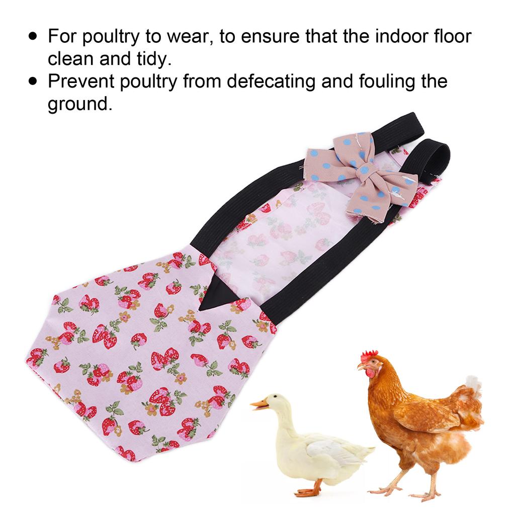 Chicken Diapers Washable Breathable Poultry Cloth with Bow Tie for Chicken and Goose
