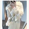 Fashion Elegant Sweet Knitted Cardigan Short Sweater Women Autumn Long Sleeve Loose Doll Collar Top Casual Korean Hollow Simple Knitwear Coat