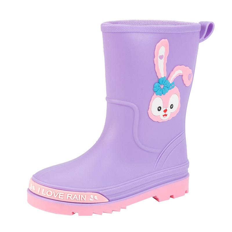 Children's Cartoon Mid-Calf Waterproof Rain Boots - Non-Slip, Thick, and Cute for Boys and Girls
