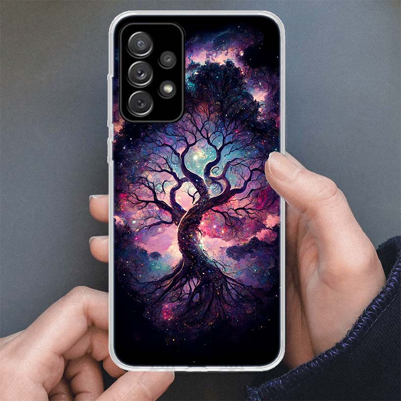 Tree of Life Space Phone Case For Samsung Galaxy A17 A16 A56 A15 A55 A14 A54 A13 A53 A36 A35 A34 A33 A26 A25 A24 A23 A05S A04S G