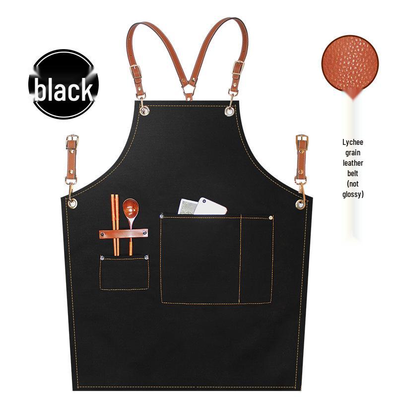 Women's Celebrity-Style Thick Canvas Apron for Hairdressers, Milk Tea Shops, and Baristas