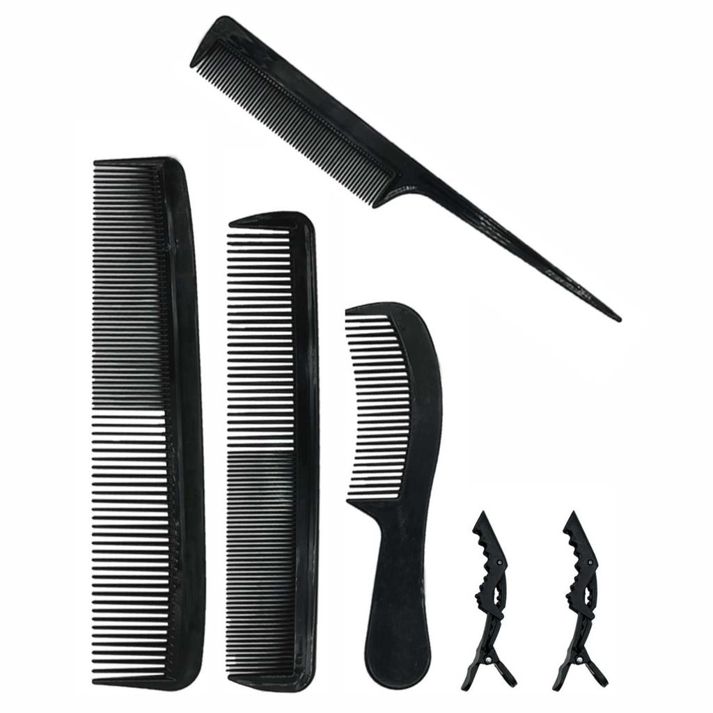 4-7pcs Hairdressing Combs Hair Clips Set Hairdresser Hair Cutting Comb Flat Texture Comb Curly Barber Combs Salon Styling Tools