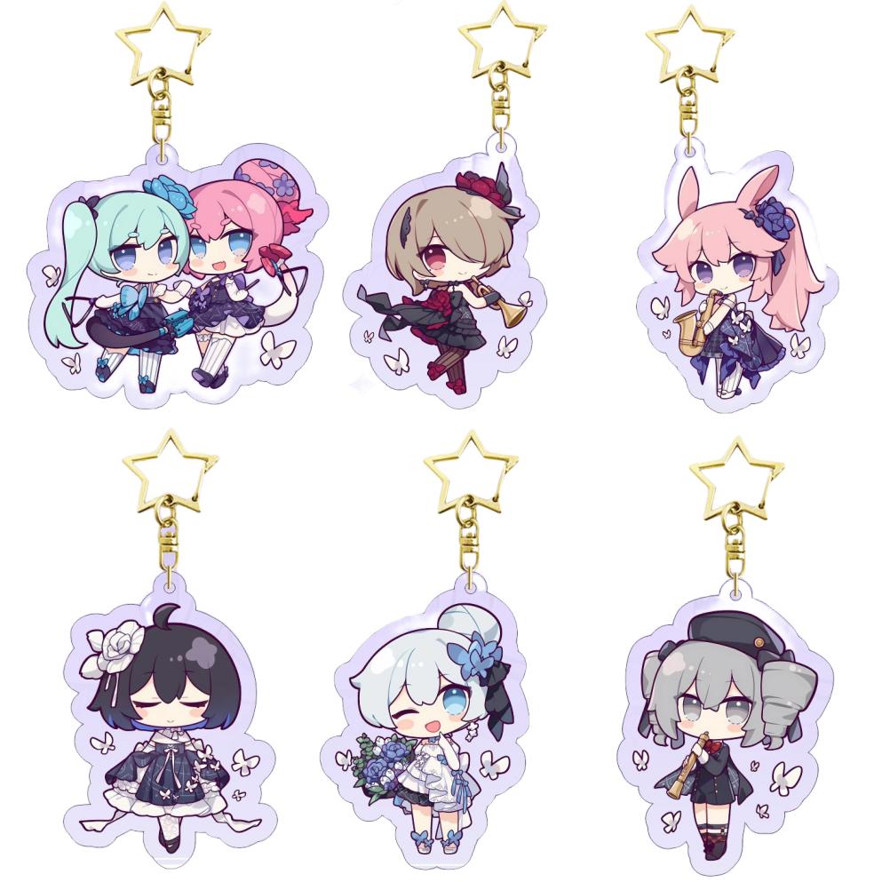 New Anime Figure Honkai: Star Rail Acrylic key chain pendant game double-sided star chain fans' gift Pendant Keyrings 6CM