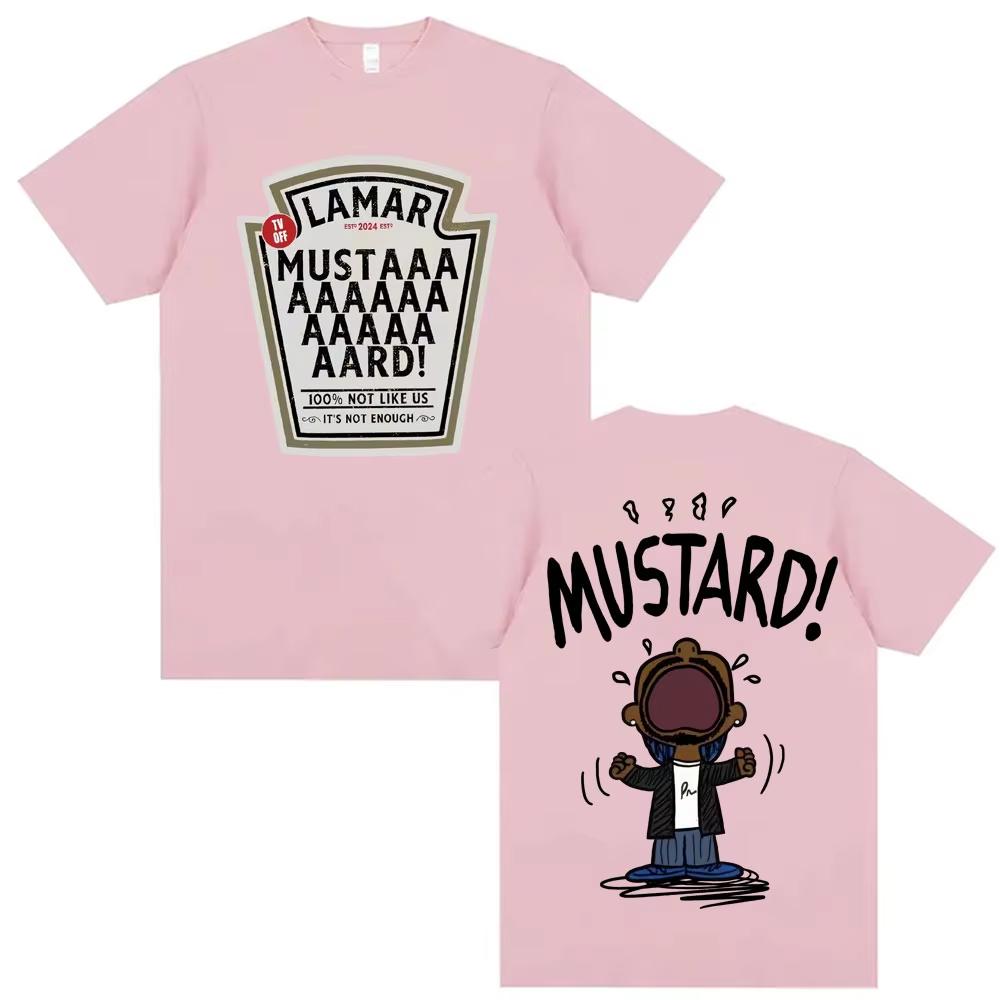2026 Kendrick Lamar Mustard T Shirts Unisex Harajuku Hip Hop Short Sleeve Popular Music T Shirt Mens Casual Cotton Tshirt