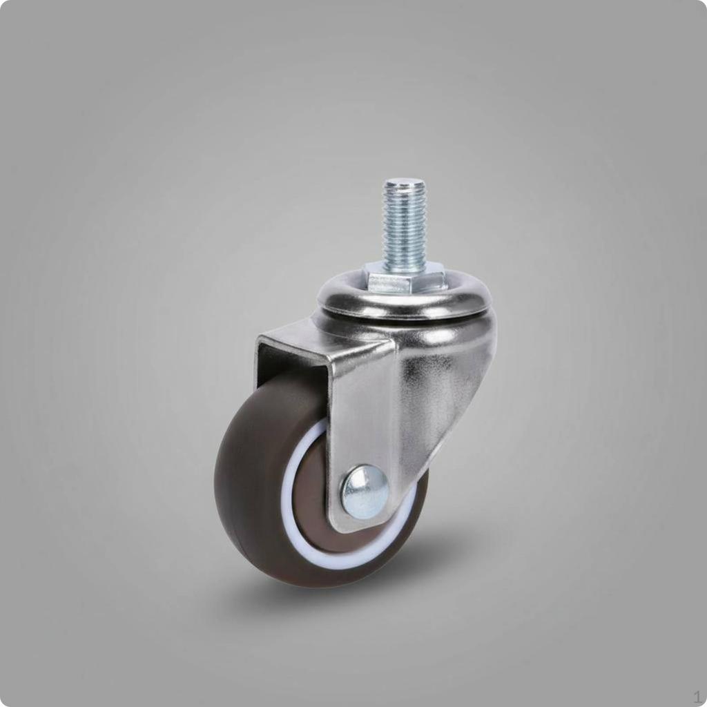 Threaded Stem Caster Wheel Quiet Rolling Brake Smooth Movement Furniture Part for