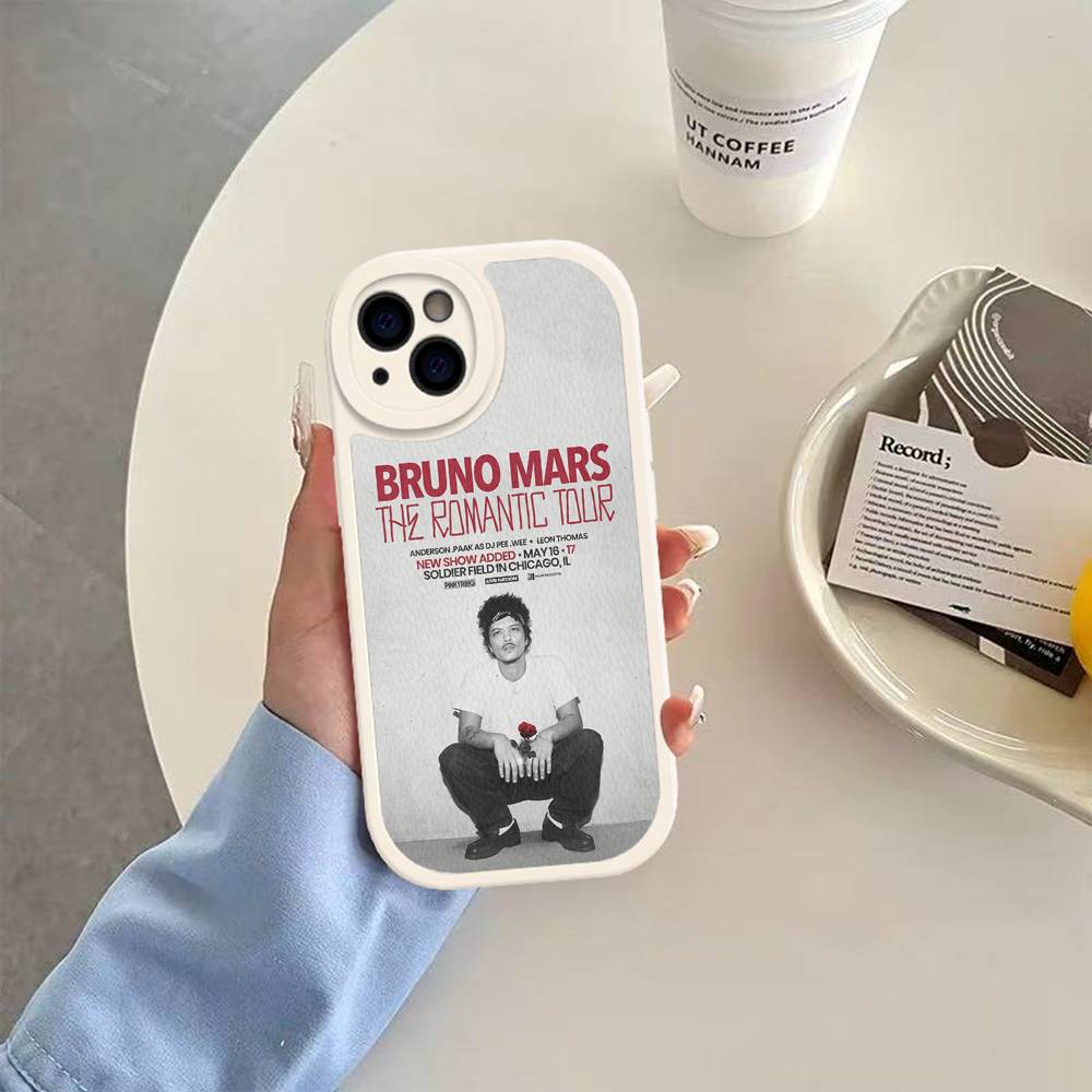 Famous Bruno Mars The Romantic Leather Phone Case For IPhone 15 14 13 Pro Max 12 11 16 Plus Phone Cover