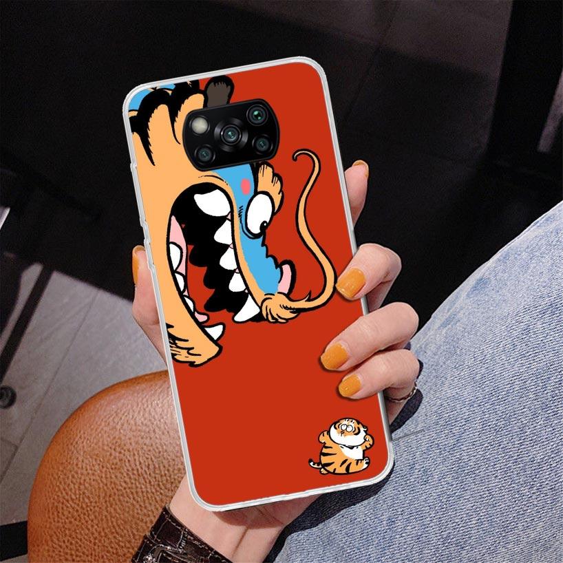 Cartoon Dicker Tiger Handyhülle für Xiaomi Poco X5 X6 X7 Pro X4 Gt F7 Ultra M8 M7 Redmi 15C 15 13C 13 12C 12 Einzigartige Hülle Coque Poc