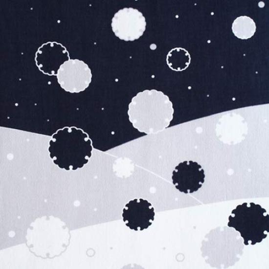 Dyeing Anbo Hand Towel Ring Navy Authentic Made in 35cm x 100cm "Snow Night" Blue, Dyed, 100% Cotton, Tokuoka, Japan,