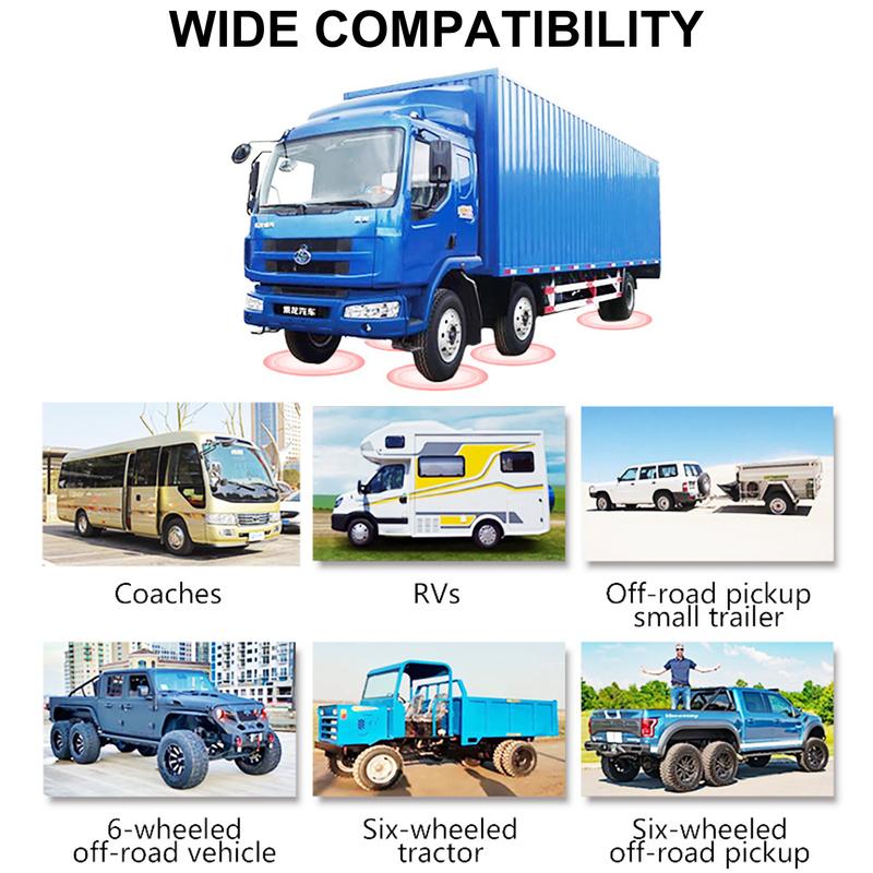Tire Pressure Monitoring System Wireless Solar  Pressure Monitor with 6 External Sensors Real-time Display Temperature Pressure