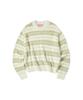 COMONINOZ W Hairy Stripe Pullover Sweater [Ivory]