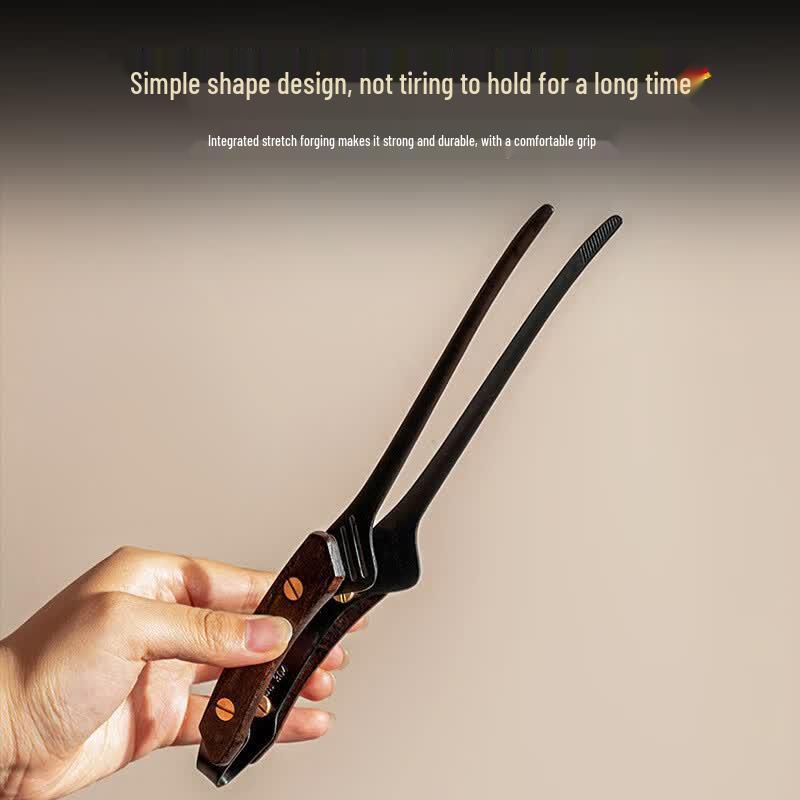 BoZhen JiangChu 304 Stainless Steel BBQ Tongs with Wooden Handle