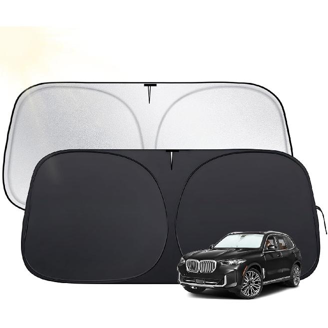 Windshield Sun Shade for Toyota Tacoma 2016-2025,  Fit Car Sun Shades with 420D Fabric & Foldable Memory Steel Wire, Sunshade for Car Windshield