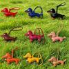 Pu Leather Stuffed Dachshund With Collar of Gold Heart Shape Pendent WIth Long Strap Puppy Pendent for Bag Charms Accessories
