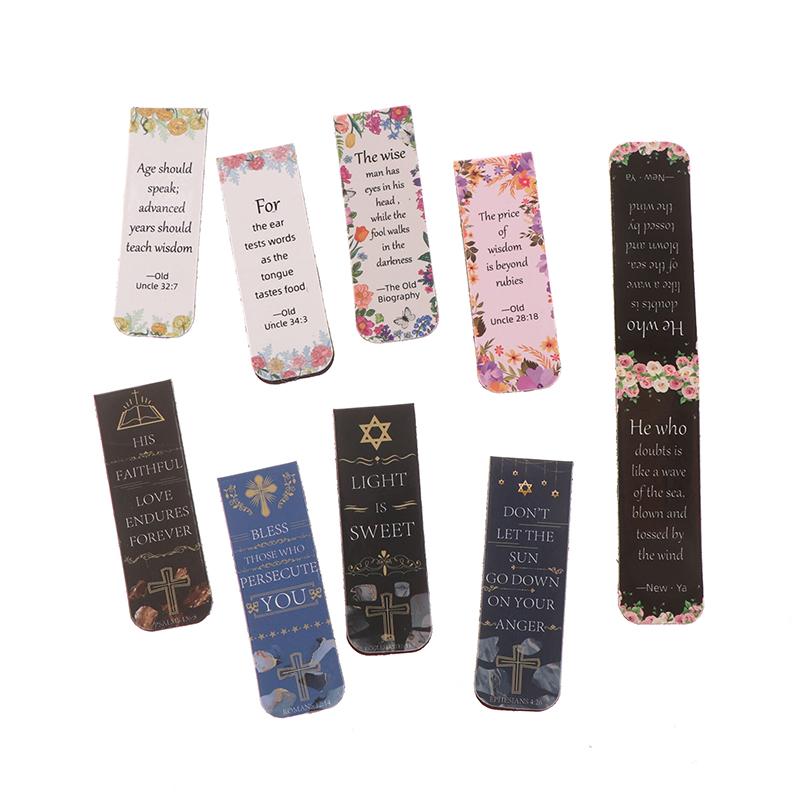 12Pcs Aesthetic Motivational Bible Quotes Paper Bookmarks Diy Students Readers Page Markers Library Office Page Marking