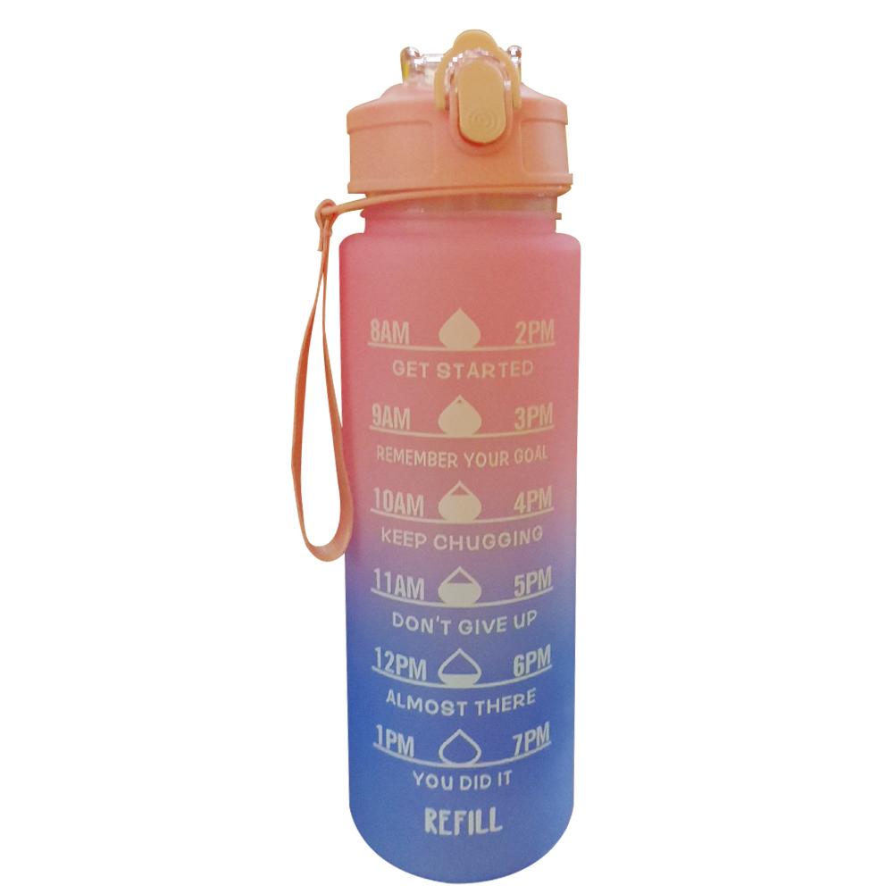 800ML Sports Water Bottle Leak Proof Portable Drinking Cup Large Capacity with Time-Tracking Straw for Outdoor Gym Bottles