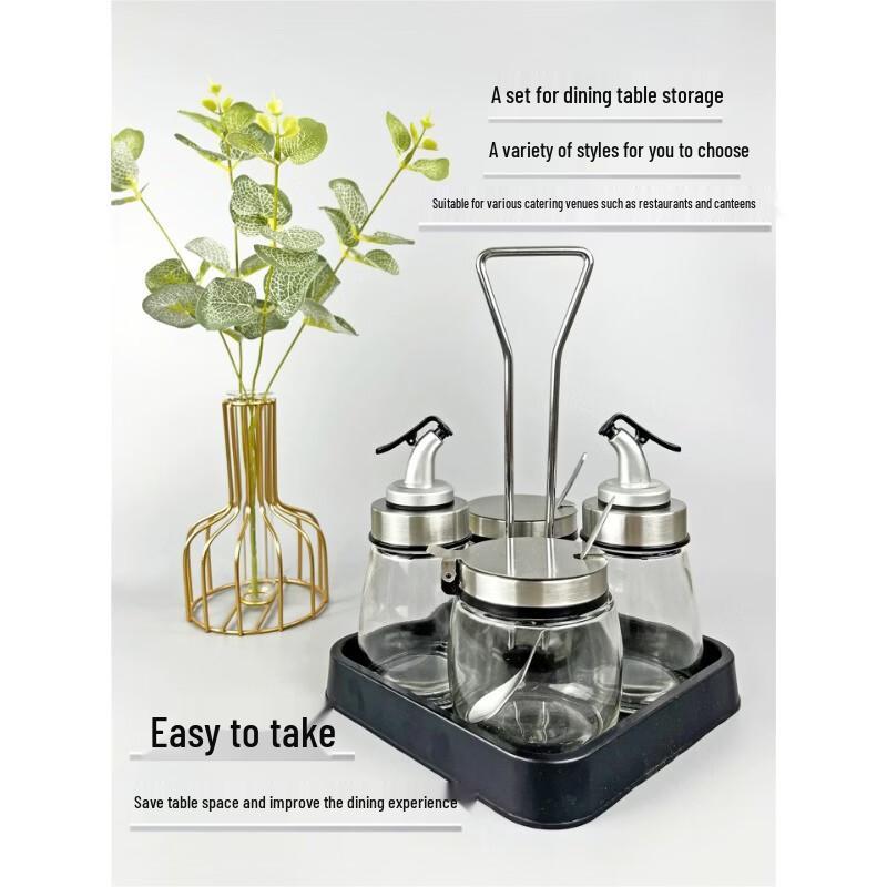 OEING Glass Tabletop Seasoning & Condiment Set