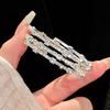 Pulsera coreana ajustable de flor de rombo de circón - Joyería elegante y versátil para mujer